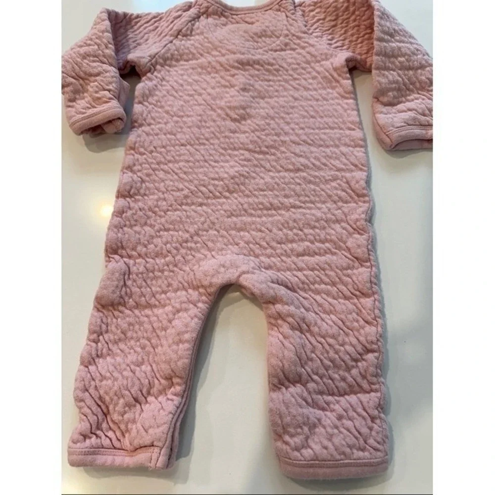 Honest Baby Organic Cotton Quilted Sleeper Pink‎ 3-6 Months Romper One Piece